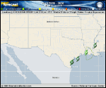 Tropical Depression  forecast track map as of National Hurricane Center discussion number 4