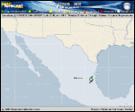 Tropical Depression  forecast track map as of National Hurricane Center discussion number 7