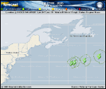 Tropical Storm Dexter forecast track map as of National Hurricane Center discussion number 12