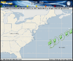Tropical Storm Dexter forecast track map as of National Hurricane Center discussion number 2