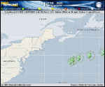 Tropical Storm Dexter forecast track map as of National Hurricane Center discussion number 9