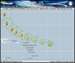 Hurricane Erin forecast track map as of National Hurricane Center discussion number 17