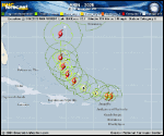 Hurricane Erin forecast track map as of National Hurricane Center discussion number 22