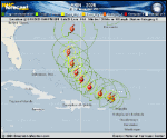Hurricane Erin forecast track map as of National Hurricane Center discussion number 24