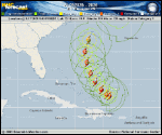 Tropical Depression  forecast track map as of National Hurricane Center discussion number 46
