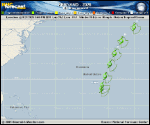 Tropical Storm Fernand forecast track map as of National Hurricane Center discussion number 3