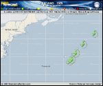 Tropical Storm Fernand forecast track map as of National Hurricane Center discussion number 9