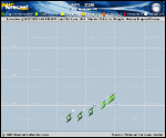 Tropical Storm Fay forecast track map as of National Hurricane Center discussion number 37