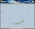 Tropical Depression Fay forecast track map as of National Hurricane Center discussion number 38