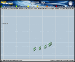 Tropical Depression  forecast track map as of National Hurricane Center discussion number 39