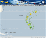 Tropical Storm Gabrielle forecast track map as of National Hurricane Center discussion number 16