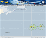 Hurricane Gabrielle forecast track map as of National Hurricane Center discussion number 32