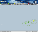 Tropical Depression  forecast track map as of National Hurricane Center discussion number 37