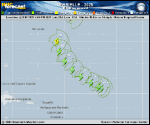 Tropical Storm Gabrielle forecast track map as of National Hurricane Center discussion number 9
