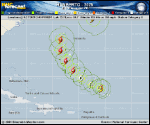 Hurricane Humberto forecast track map as of National Hurricane Center discussion number 14