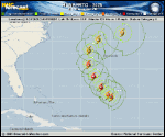 Hurricane Humberto forecast track map as of National Hurricane Center discussion number 18