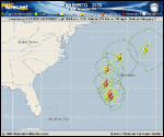 Hurricane Humberto forecast track map as of National Hurricane Center discussion number 22
