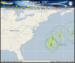 Hurricane Humberto forecast track map as of National Hurricane Center discussion number 25