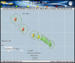 Tropical Storm Humberto forecast track map as of National Hurricane Center discussion number 3