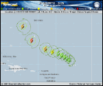 Tropical Storm Humberto forecast track map as of National Hurricane Center discussion number 4