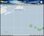 Tropical Storm Hanna forecast track map as of National Hurricane Center discussion number 2