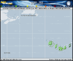 Tropical Storm Hanna forecast track map as of National Hurricane Center discussion number 4
