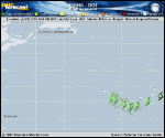 Tropical Storm Hanna forecast track map as of National Hurricane Center discussion number 5