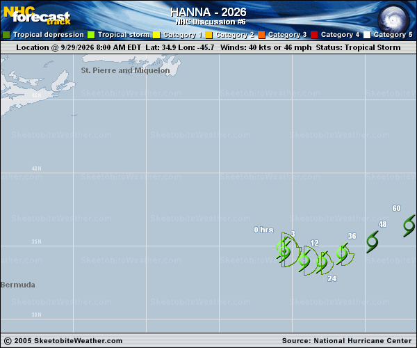 Latest National Hurricane Center Forecast Track Map