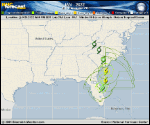 Hurricane Ian forecast track map as of National Hurricane Center discussion number 14