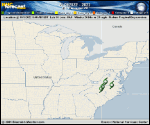 Tropical Depression  forecast track map as of National Hurricane Center discussion number 37