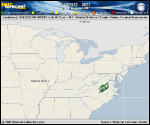Tropical Depression  forecast track map as of National Hurricane Center discussion number 38