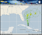 Tropical Depression Nine forecast track map as of National Hurricane Center discussion number 8