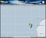 Tropical Depression  forecast track map as of National Hurricane Center discussion number 8