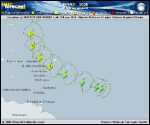 Tropical Storm Jerry forecast track map as of National Hurricane Center discussion number 5