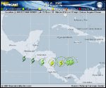 Tropical Storm Julia forecast track map as of National Hurricane Center discussion number 10