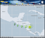 Tropical Storm Julia forecast track map as of National Hurricane Center discussion number 13
