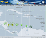 Tropical Depression Thirteen forecast track map as of National Hurricane Center discussion number 4