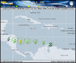 Tropical Storm Julia forecast track map as of National Hurricane Center discussion number 5
