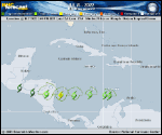 Tropical Storm Julia forecast track map as of National Hurricane Center discussion number 7