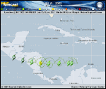 Tropical Storm Julia forecast track map as of National Hurricane Center discussion number 8