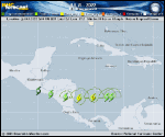 Tropical Storm Julia forecast track map as of National Hurricane Center discussion number 9