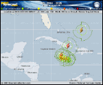 Tropical Storm Melissa forecast track map as of National Hurricane Center discussion number 17