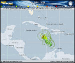 Tropical Storm Melissa forecast track map as of National Hurricane Center discussion number 5