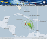 Tropical Storm Melissa forecast track map as of National Hurricane Center discussion number 6