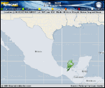 Tropical Storm Karl forecast track map as of National Hurricane Center discussion number 14