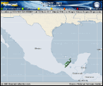 Tropical Depression  forecast track map as of National Hurricane Center discussion number 16