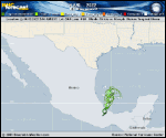 Tropical Storm Karl forecast track map as of National Hurricane Center discussion number 4