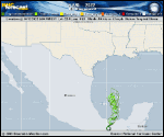 Tropical Storm Karl forecast track map as of National Hurricane Center discussion number 8