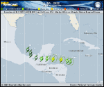 Tropical Storm Lisa forecast track map as of National Hurricane Center discussion number 10