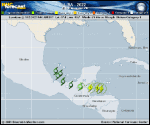 Hurricane Lisa forecast track map as of National Hurricane Center discussion number 13
